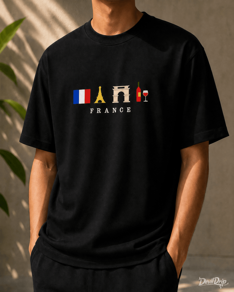 France Minimal Graphic T-Shirt - DevilDrip.in