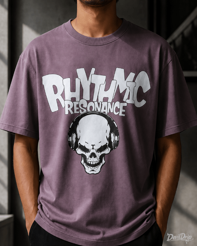 Rhythmic Resonance Oversized T-Shirt - DevilDrip.in