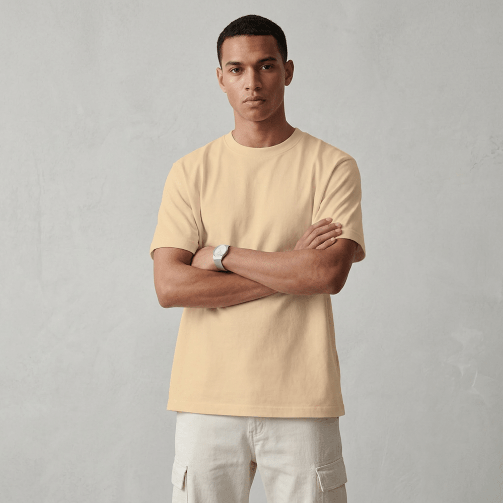 Beige Oversized T-Shirt | 240 GSM Premium | DevilDrip - DevilDrip.in