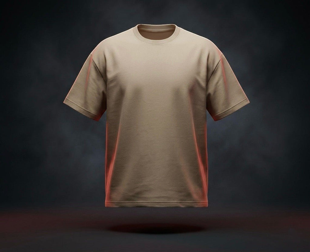 Beige Oversized T-Shirt | 240 GSM Premium | DevilDrip - DevilDrip.in