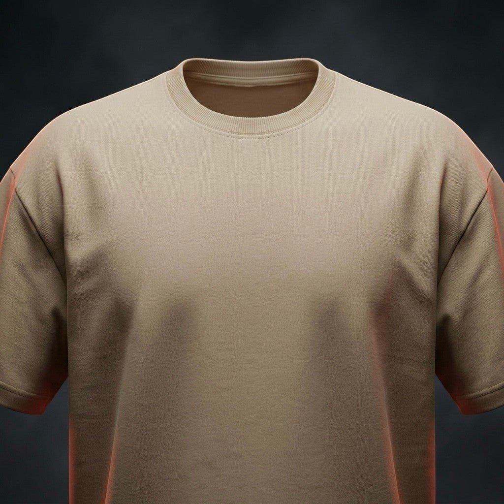 Beige Oversized T-Shirt | 240 GSM Premium | DevilDrip - DevilDrip.in