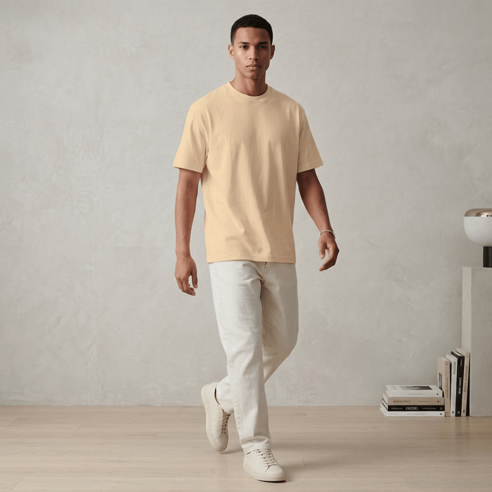 Beige Oversized T-Shirt | 240 GSM Premium | DevilDrip - DevilDrip.in