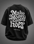 Chase Dreams Not Attention Oversized Black Graphic T-Shirt | 240 GSM Premium Cotton - DevilDrip.in