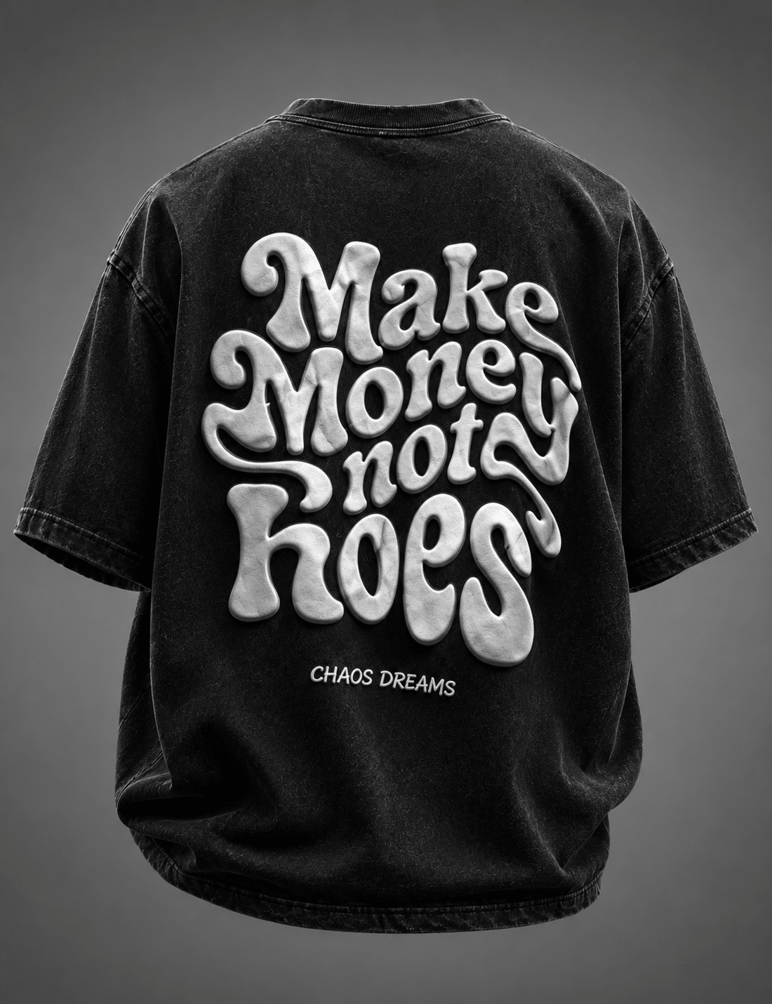 Chase Dreams Not Attention Oversized Black Graphic T-Shirt | 240 GSM Premium Cotton - DevilDrip.in