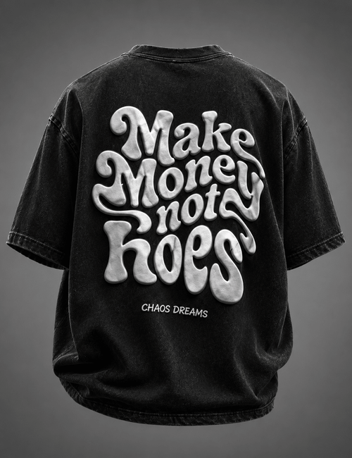 Chase Dreams Not Attention Oversized Black Graphic T-Shirt | 240 GSM Premium Cotton - DevilDrip.in