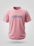 Chicago Embroidered Effect Regular Sized T-Shirt – Baby Pink - DevilDrip.in