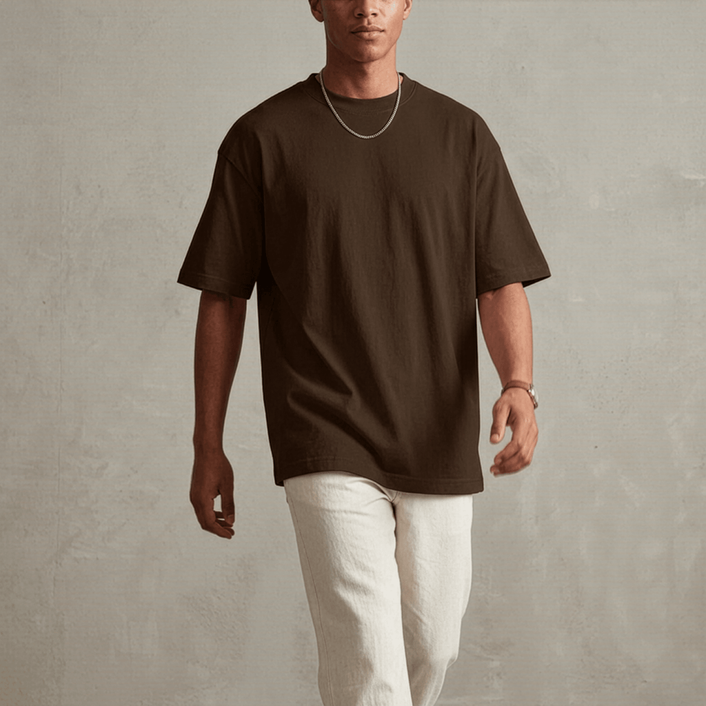 Coffee Brown Oversized T-Shirt | 240 GSM Premium | DevilDrip - DevilDrip.in