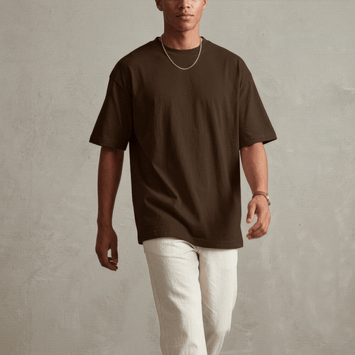 Coffee Brown Oversized T-Shirt | 240 GSM Premium | DevilDrip - DevilDrip.in