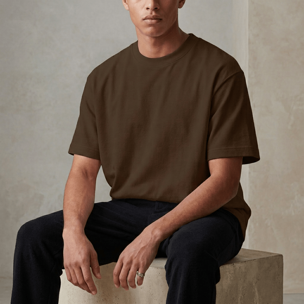 Coffee Brown Oversized T-Shirt | 240 GSM Premium | DevilDrip - DevilDrip.in