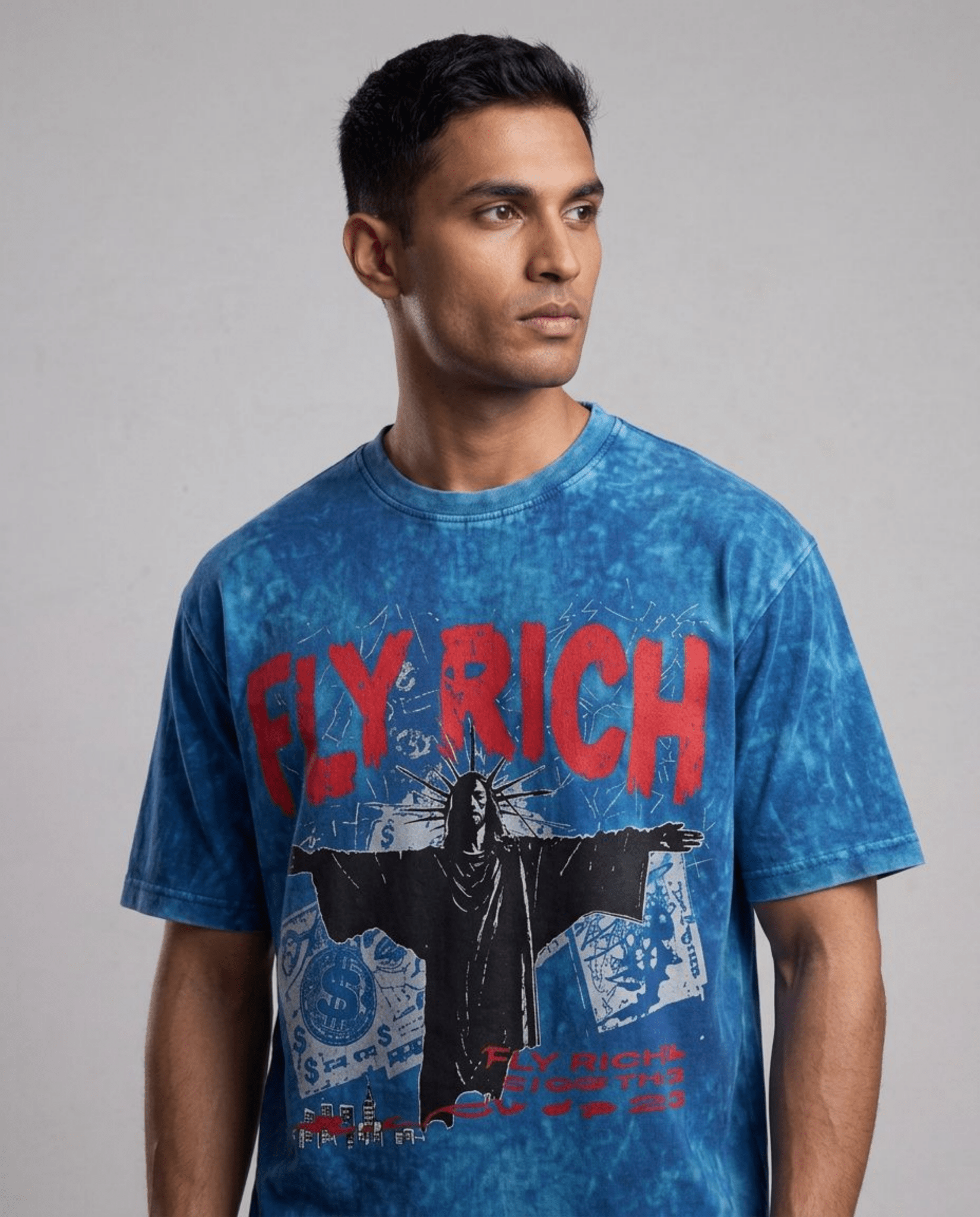 Fly Rich | Tie-Dye Oversized T-Shirt - DevilDrip.in