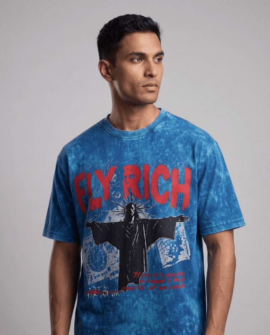 Fly Rich | Tie-Dye Oversized T-Shirt - DevilDrip.in