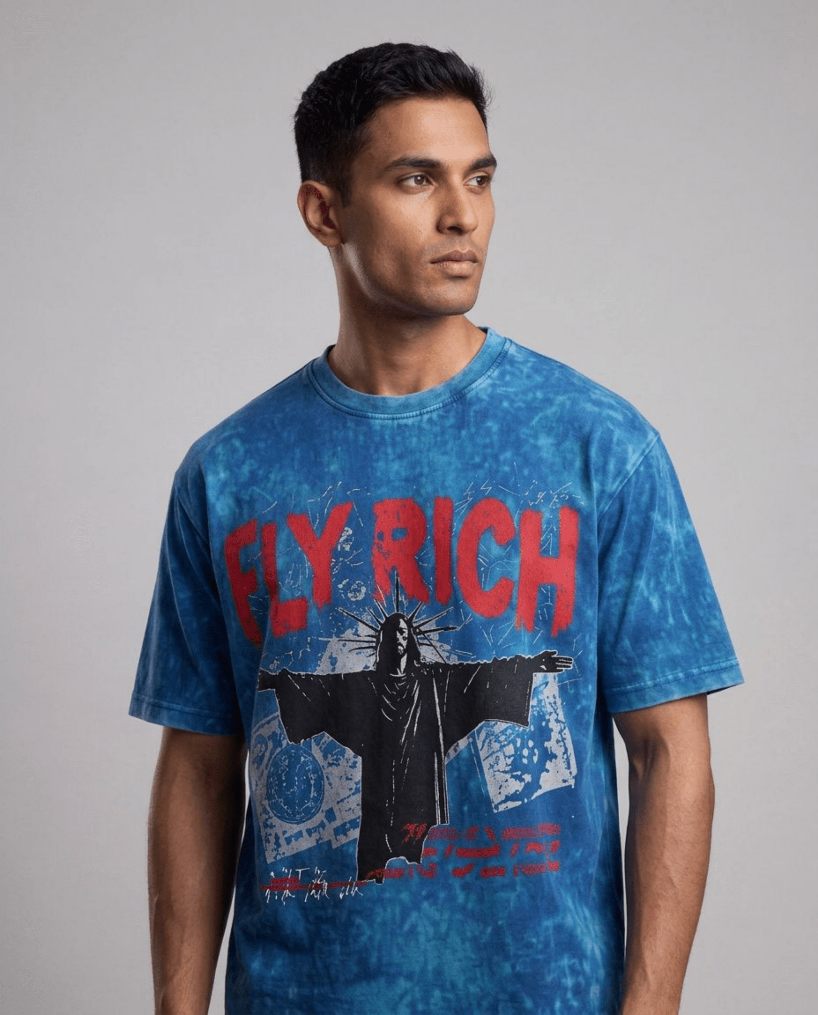 Fly Rich | Tie-Dye Oversized T-Shirt - DevilDrip.in