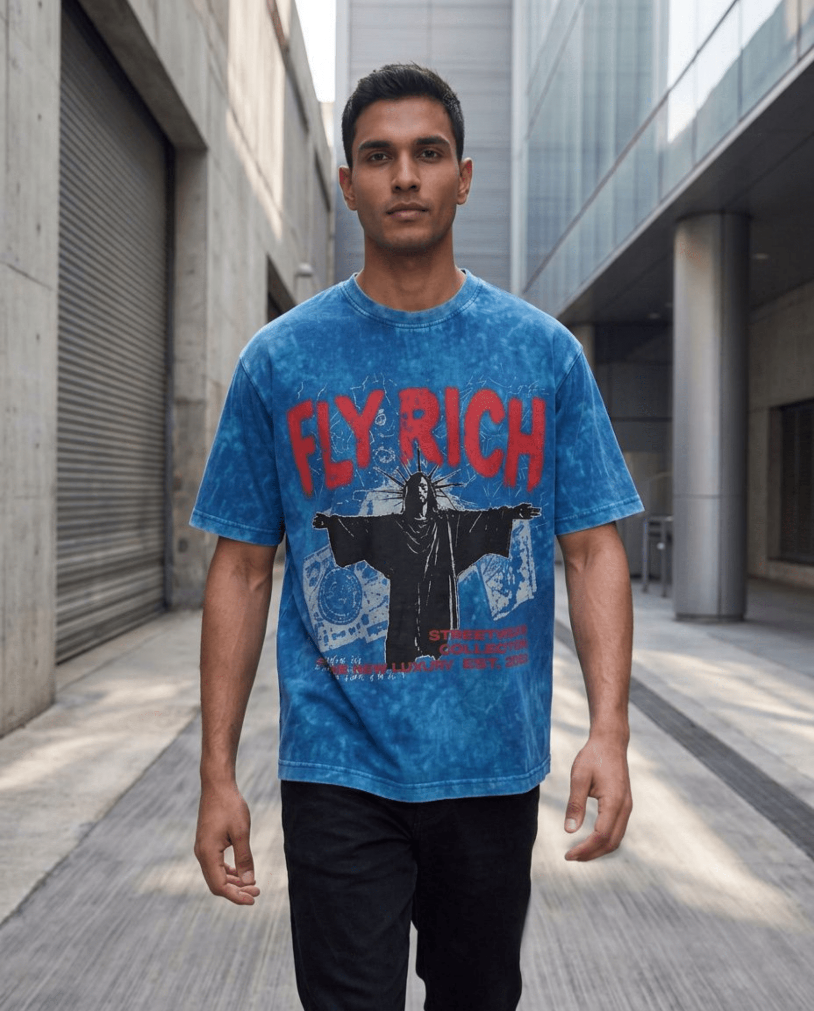 Fly Rich | Tie-Dye Oversized T-Shirt - DevilDrip.in