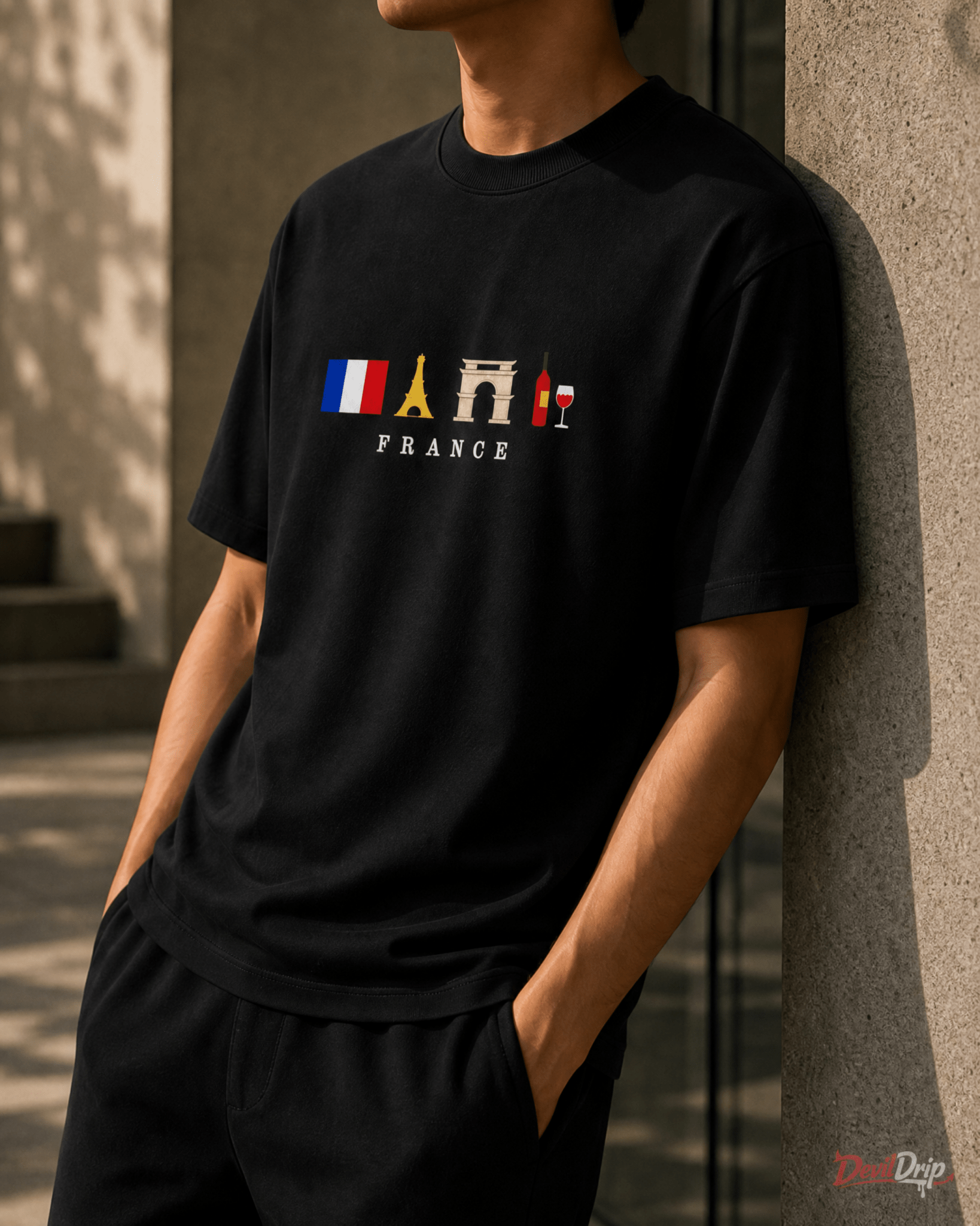 France Minimal Graphic T-Shirt - DevilDrip.in