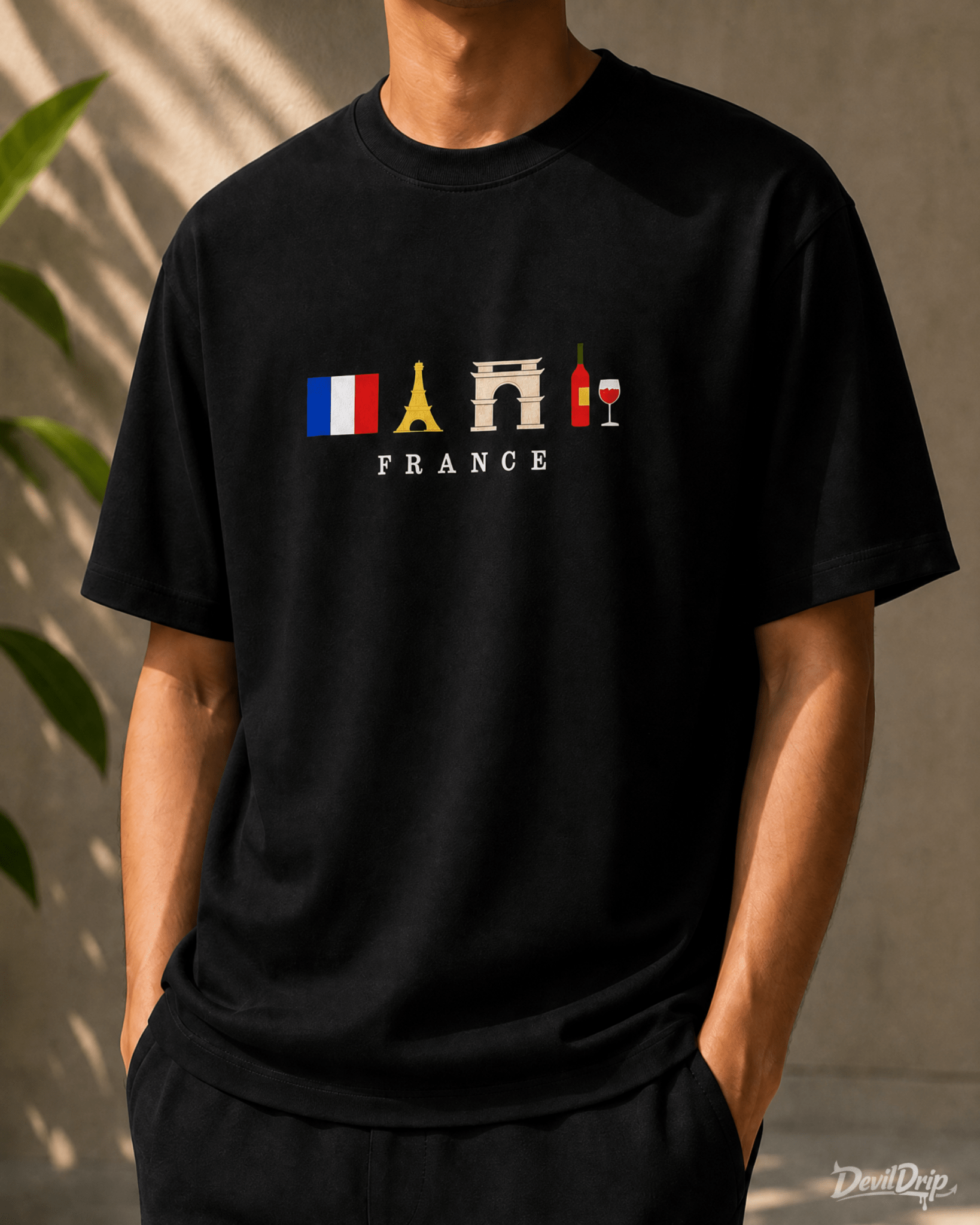 France Minimal Graphic T-Shirt - DevilDrip.in