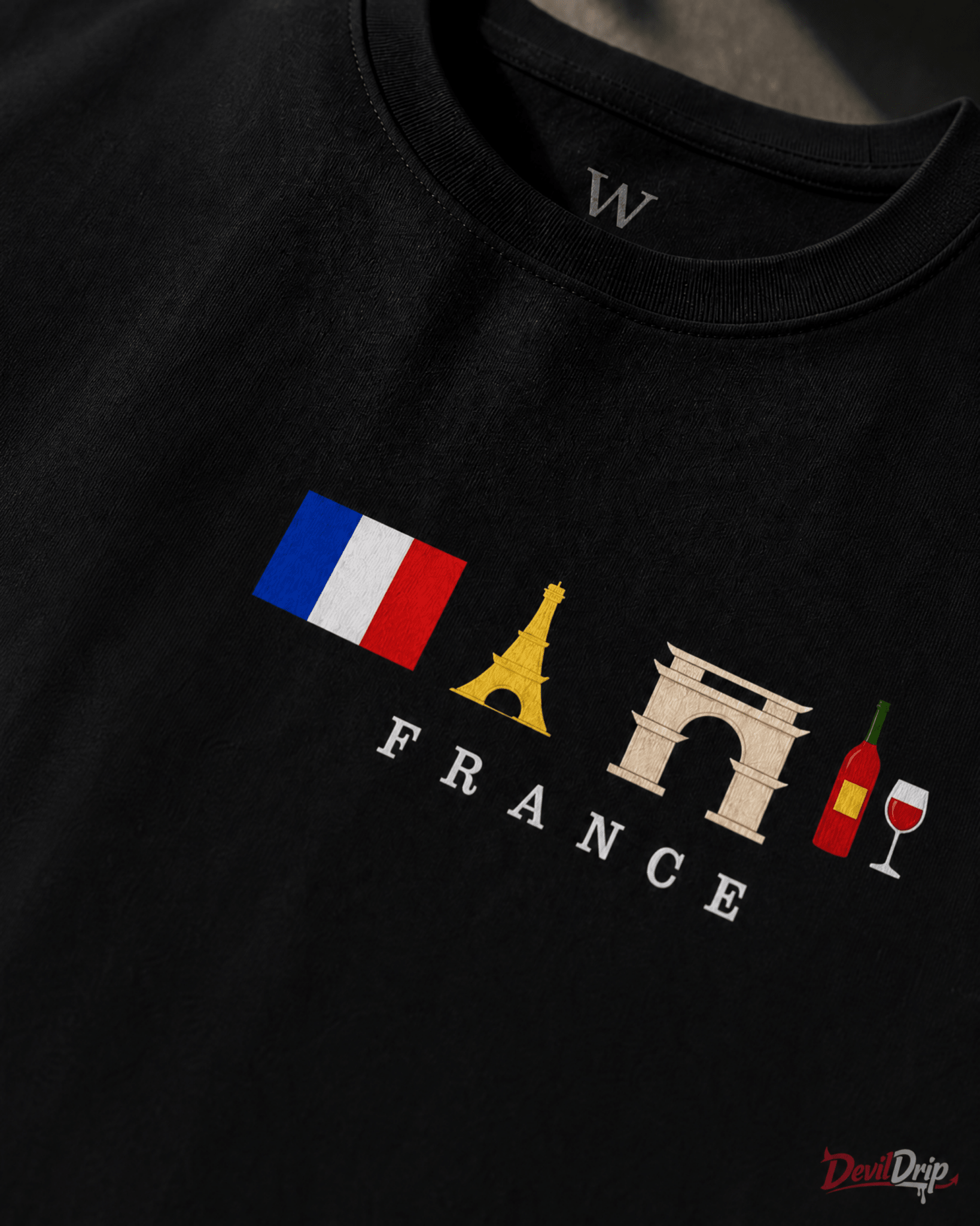 France Minimal Graphic T-Shirt - DevilDrip.in