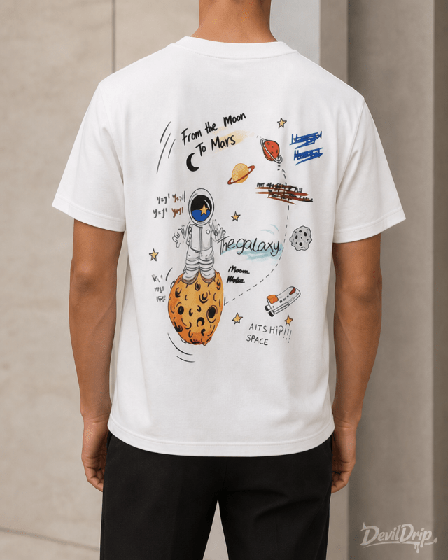 From The Moon To Mars Oversized T-Shirt - DevilDrip.in