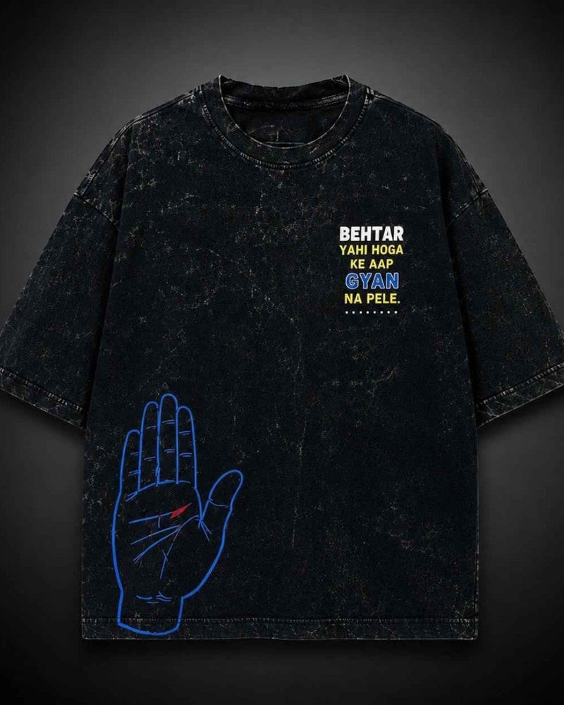 Gyaan Mat Do – Street Edition | Premium Oversized Unisex Vintage Acid Wash T-Shirt - DevilDrip.in