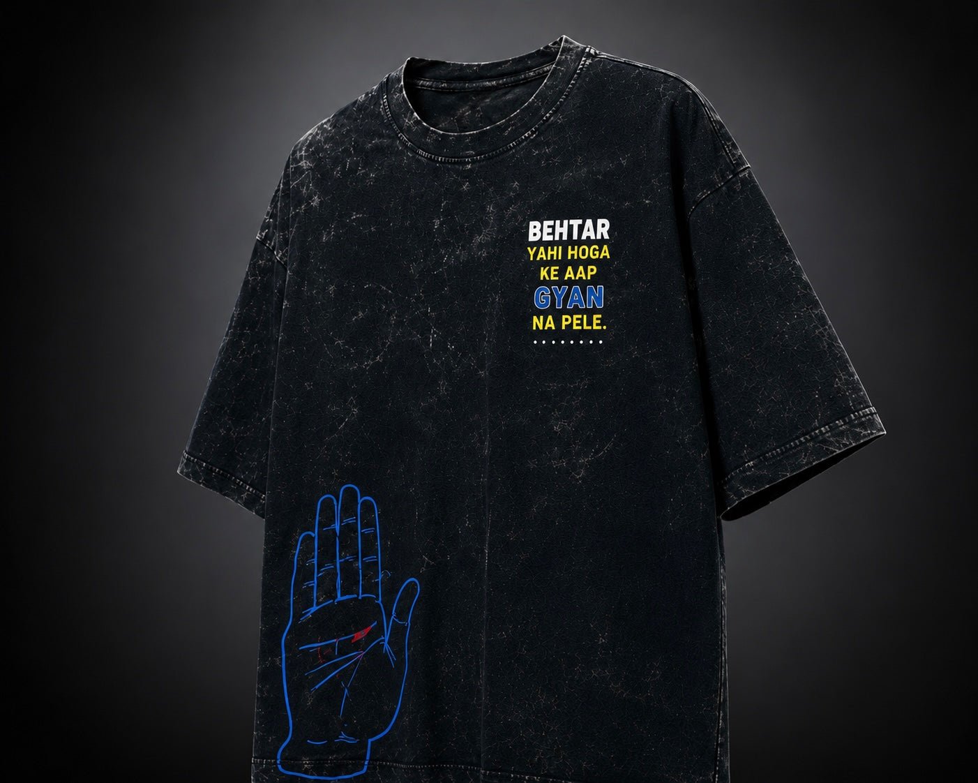 Gyaan Mat Do – Street Edition | Premium Oversized Unisex Vintage Acid Wash T-Shirt - DevilDrip.in