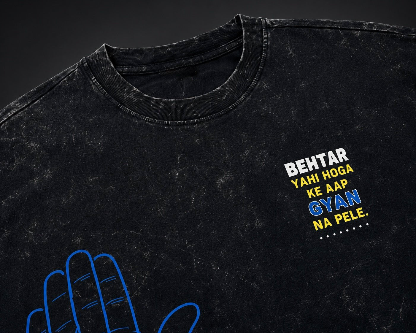 Gyaan Mat Do – Street Edition | Premium Oversized Unisex Vintage Acid Wash T-Shirt - DevilDrip.in
