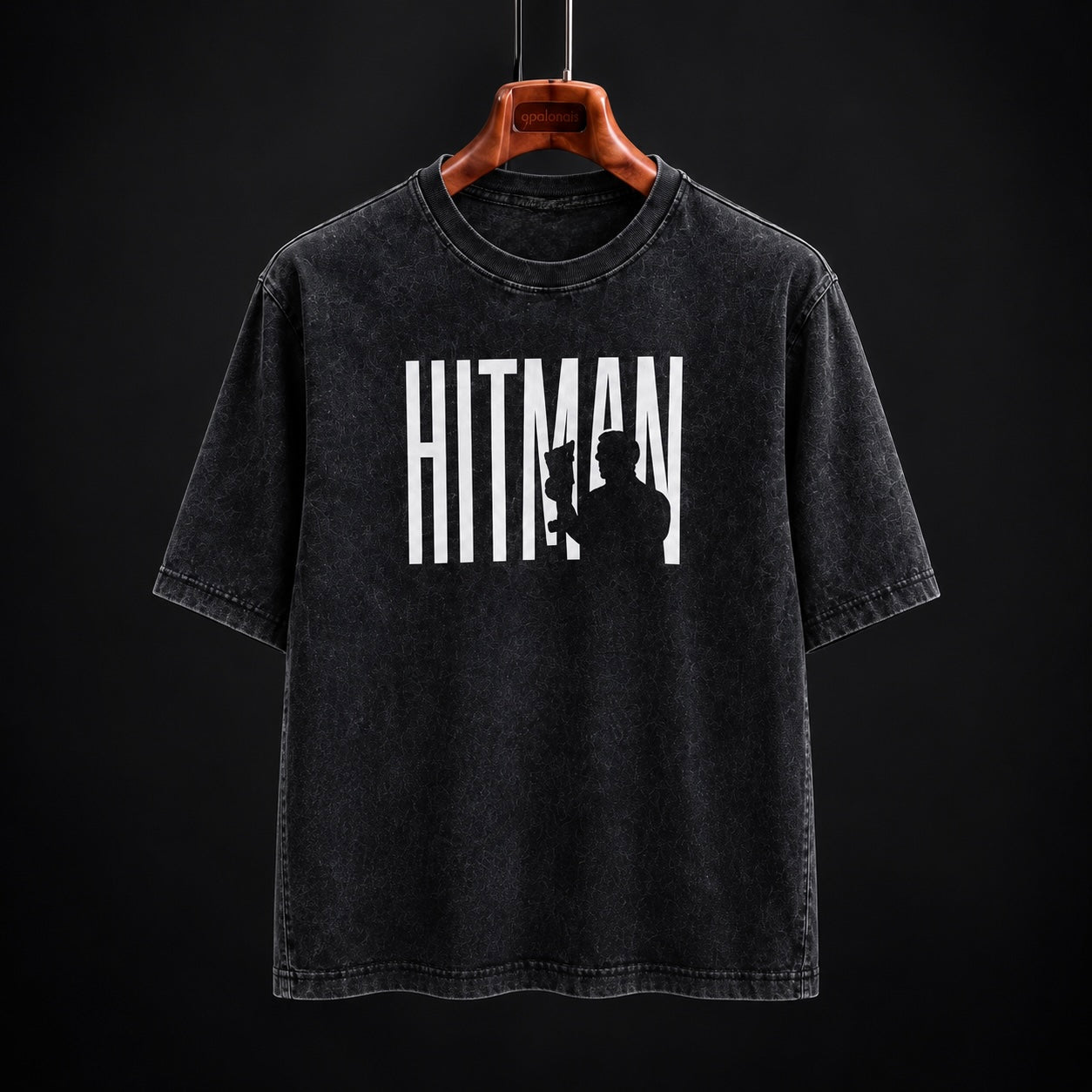 Hitman Graphic T-Shirt | Premium Oversized Unisex Acid Wash Cotton Tee - DevilDrip.in