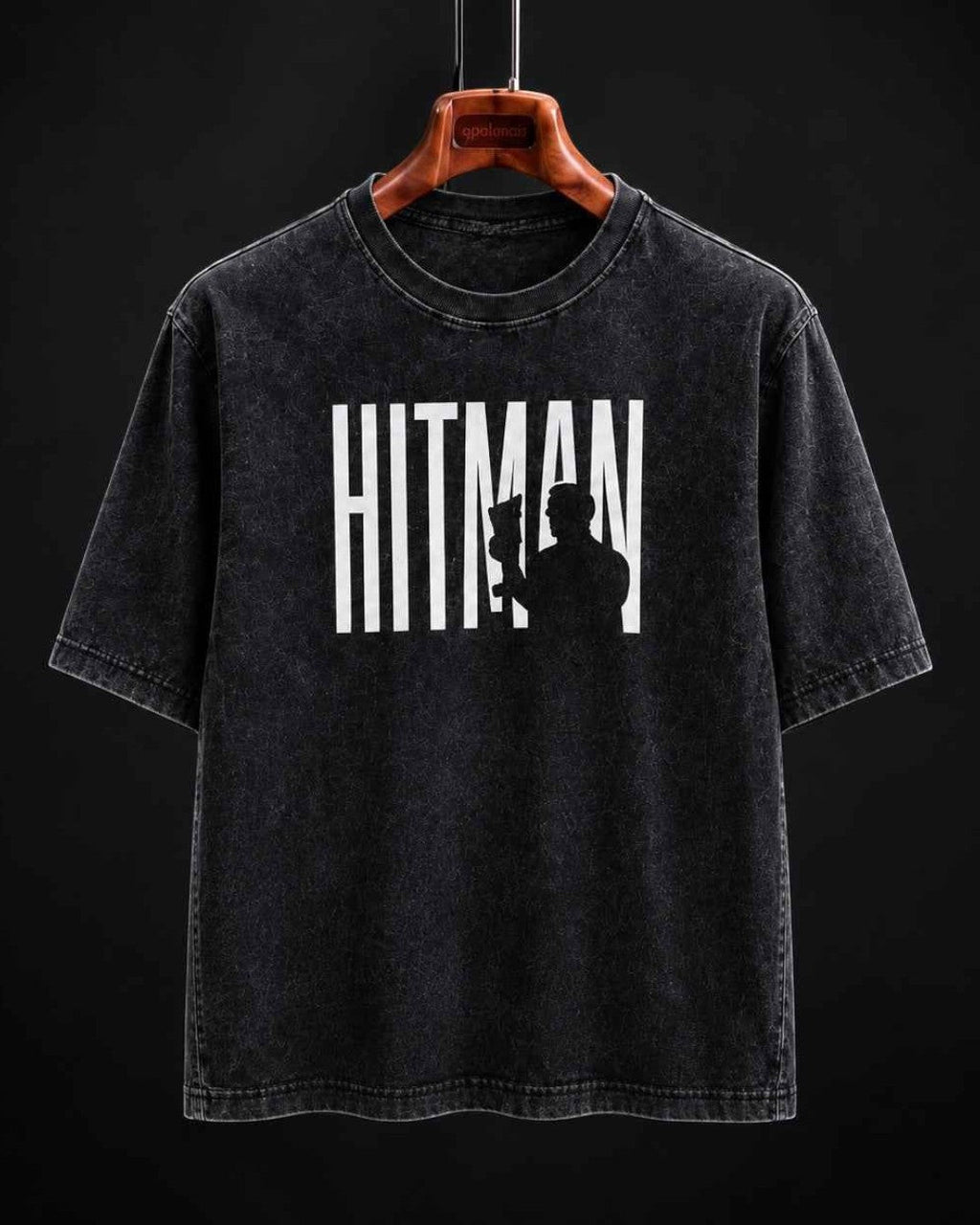 Hitman Graphic T-Shirt | Premium Oversized Unisex Acid Wash Cotton Tee - DevilDrip.in
