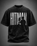 Hitman Graphic T-Shirt | Premium Oversized Unisex Acid Wash Cotton Tee - DevilDrip.in