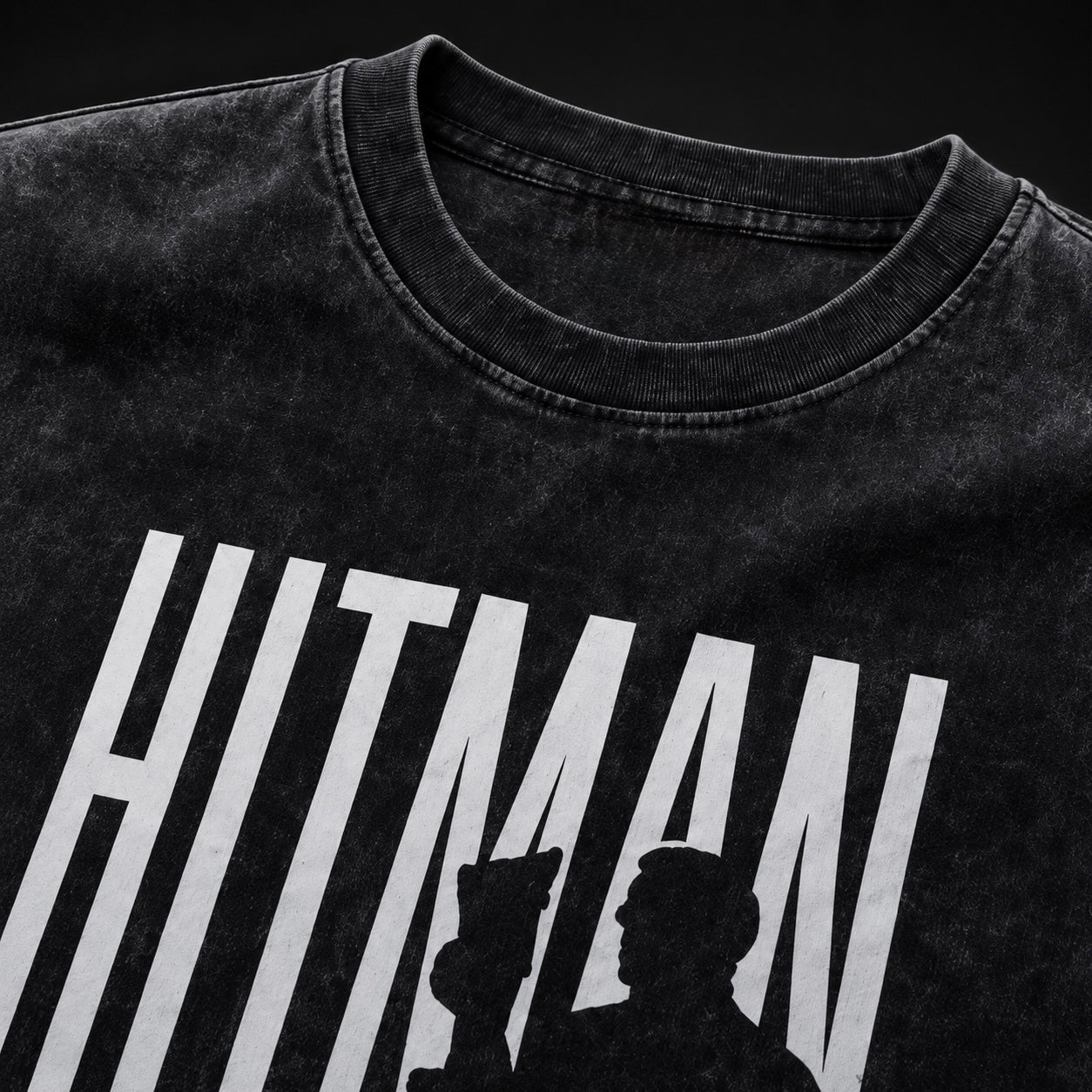 Hitman Graphic T-Shirt | Premium Oversized Unisex Acid Wash Cotton Tee - DevilDrip.in