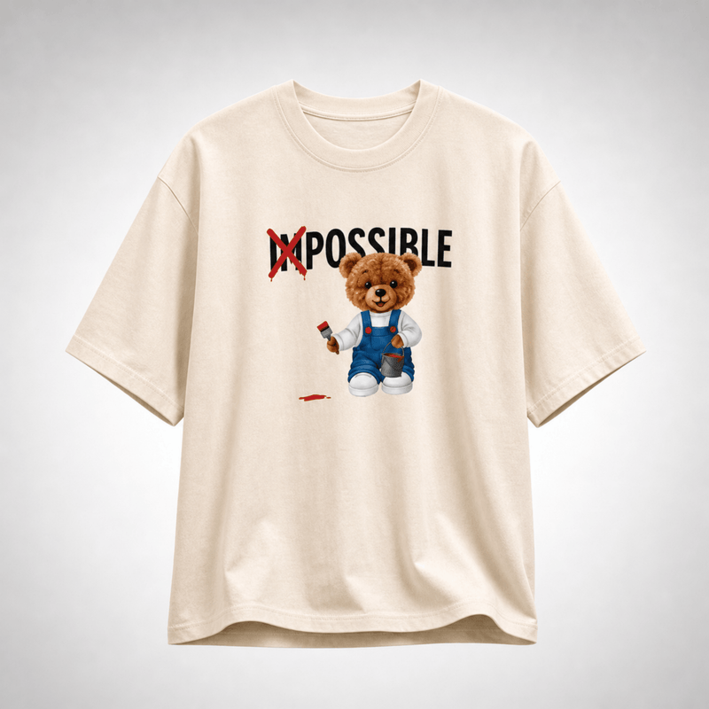 Impossible Teddy Oversized T-Shirt - DevilDrip.in