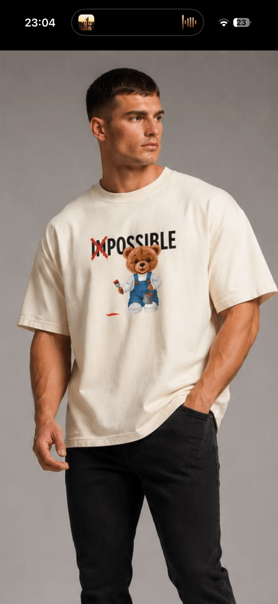 Impossible Teddy Oversized T-Shirt - DevilDrip.in