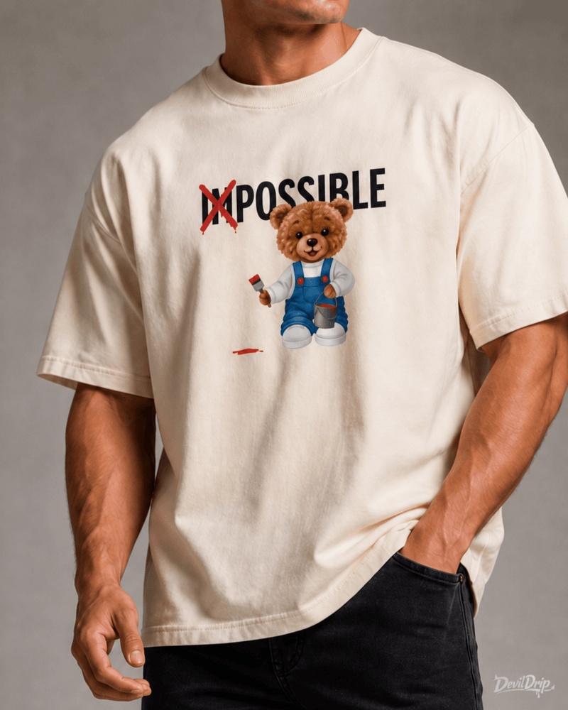 Impossible Teddy Oversized T-Shirt - DevilDrip.in