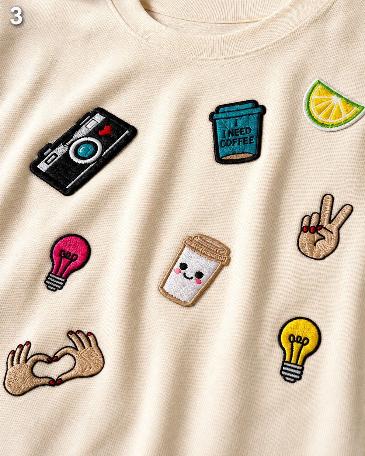 Patchwork Effect Oversized T-Shirt – Beige | Premium 240 GSM Cotton - DevilDrip.in