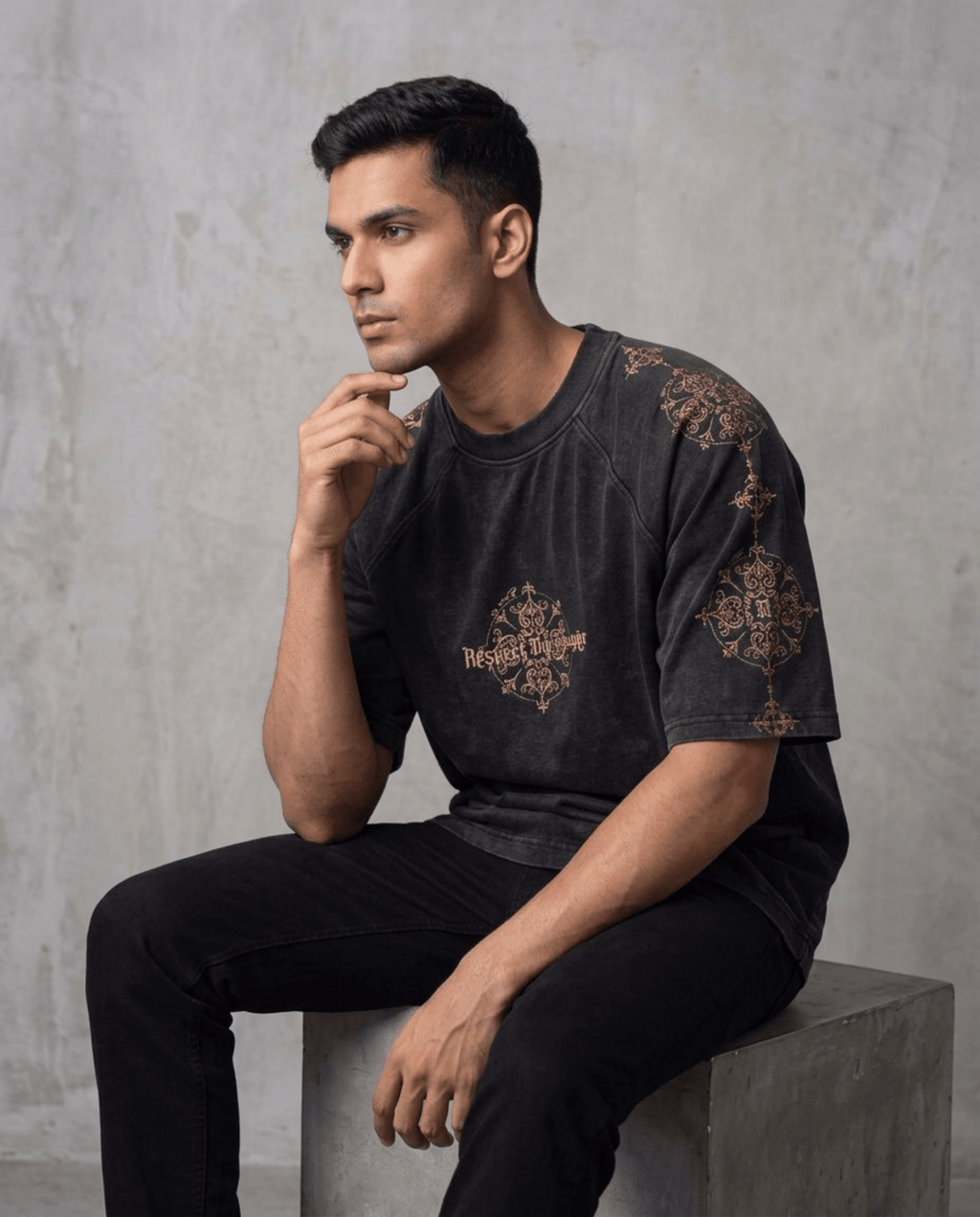 Respect The Power | Embroidered Effect T-Shirt - DevilDrip.in