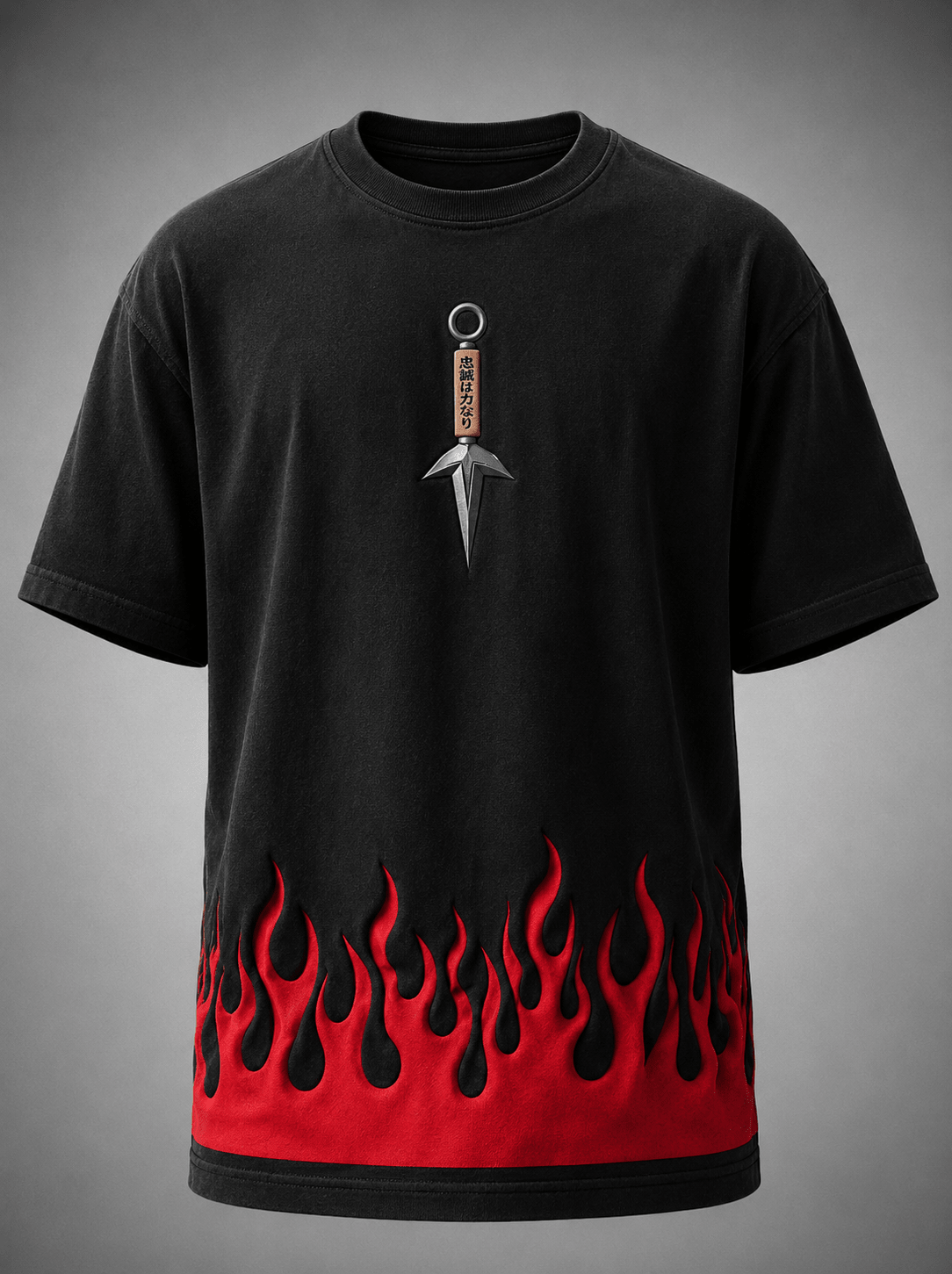Shinobi Flame Premium Oversized Unisex Graphic T-Shirt - DevilDrip.in