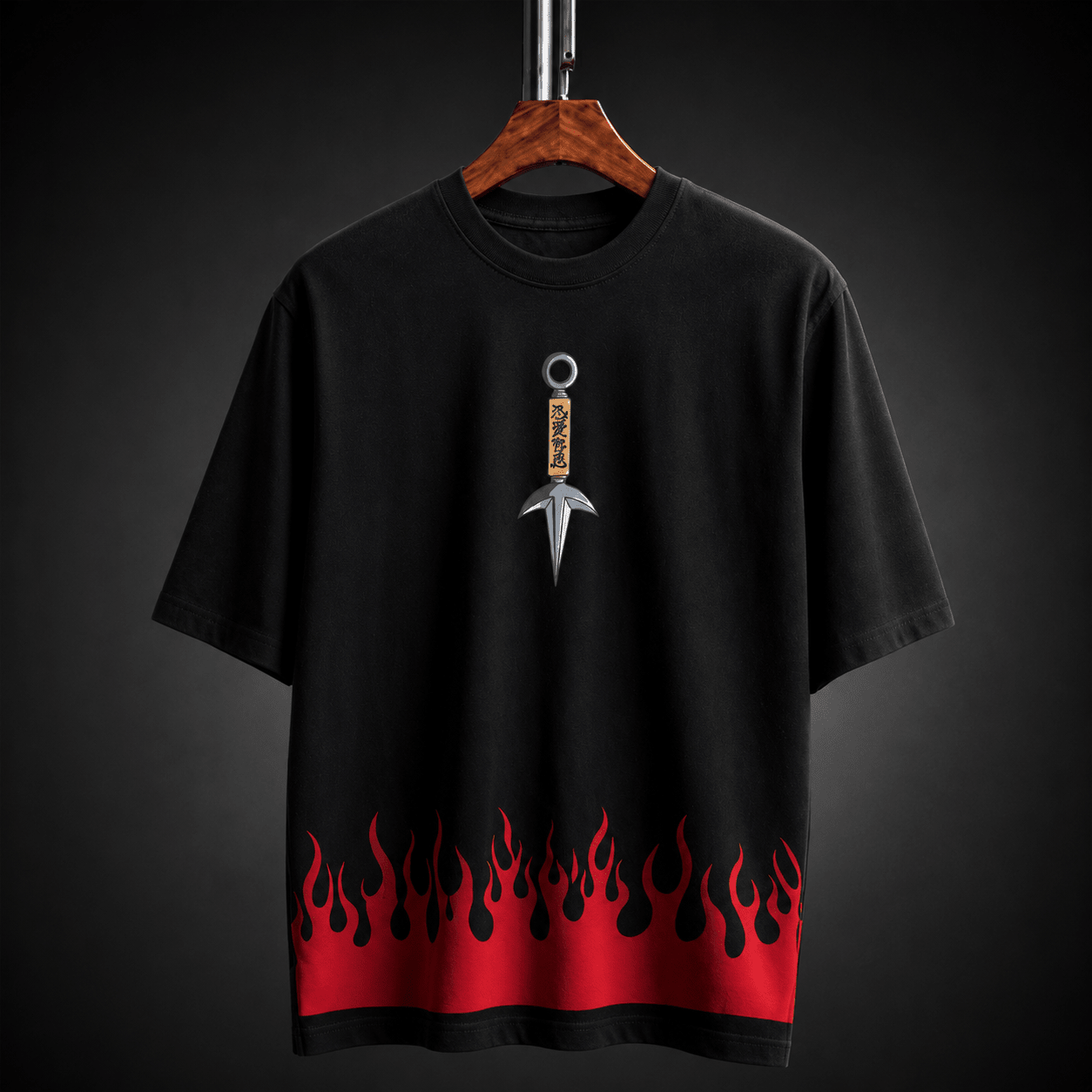 Shinobi Flame Premium Oversized Unisex Graphic T-Shirt - DevilDrip.in