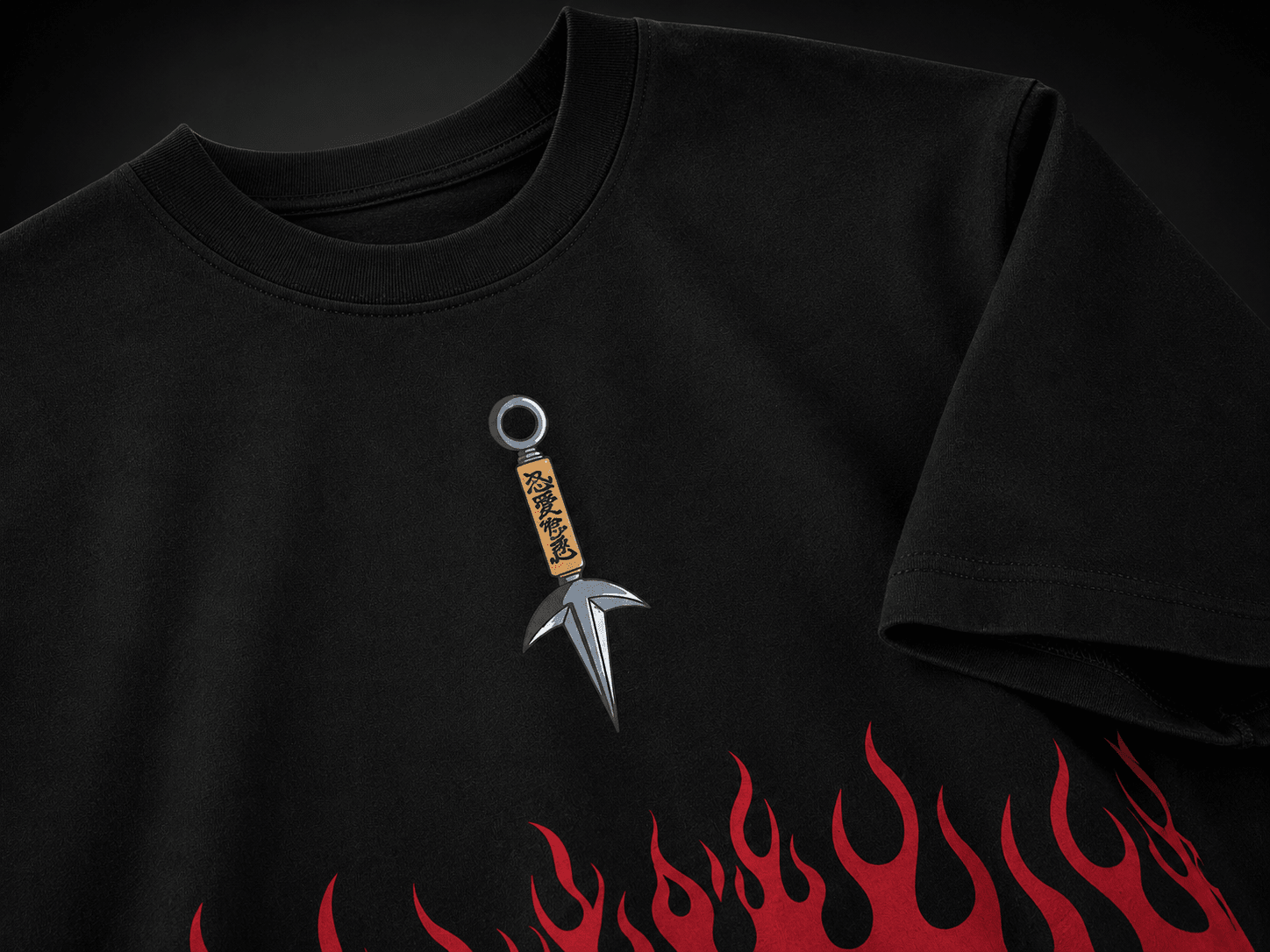 Shinobi Flame Premium Oversized Unisex Graphic T-Shirt - DevilDrip.in