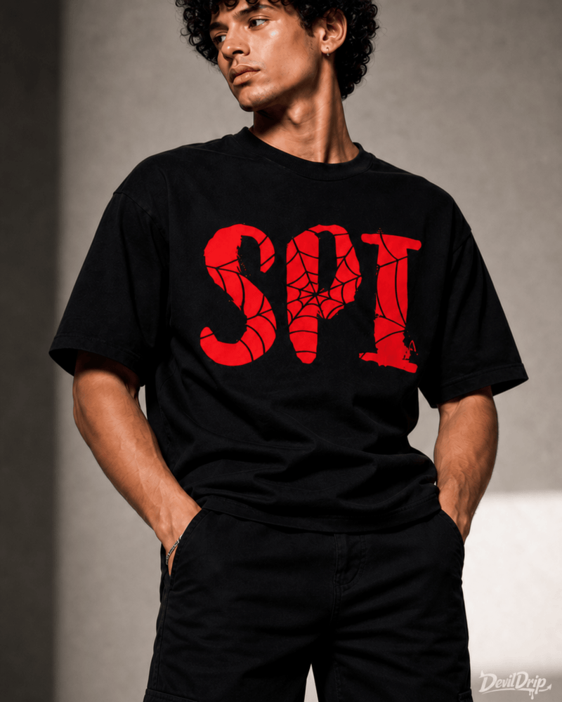 Spider Web Graphic T-Shirt - DevilDrip.in