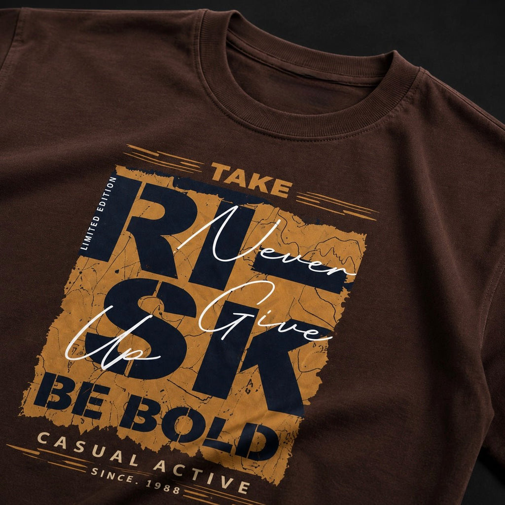 Take The Risk Premium Oversized Unisex Graphic T-Shirt | 240 GSM Cotton - DevilDrip.in