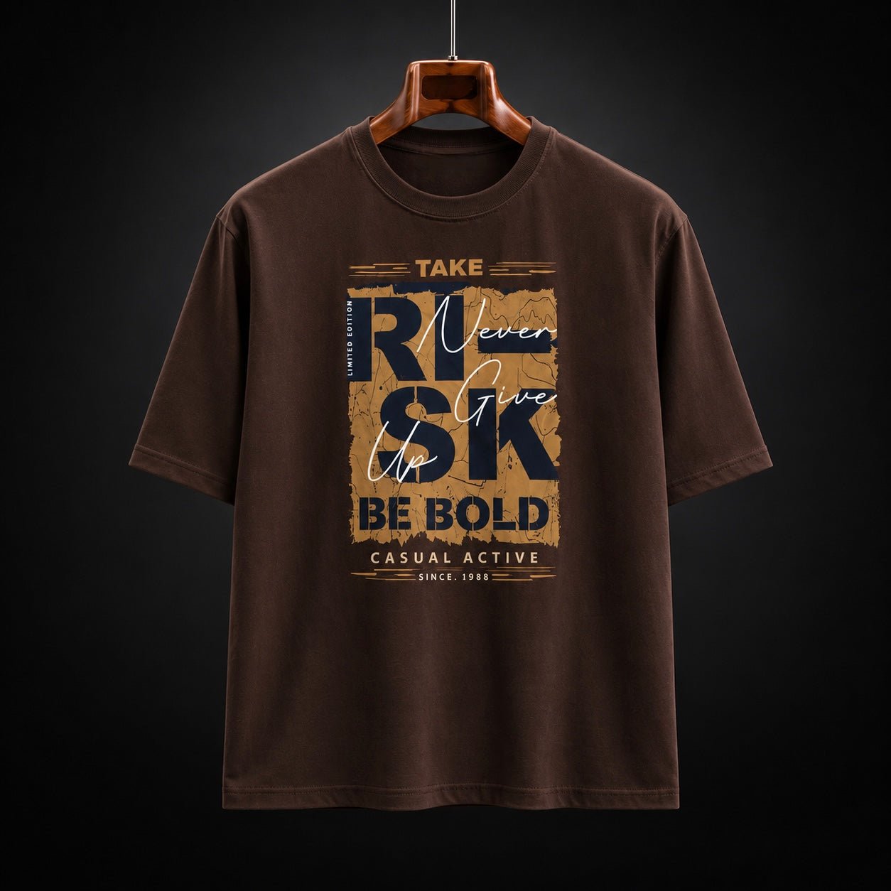 Take The Risk Premium Oversized Unisex Graphic T-Shirt | 240 GSM Cotton - DevilDrip.in