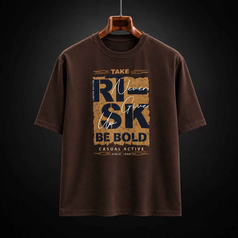 Take The Risk Premium Oversized Unisex Graphic T-Shirt | 240 GSM Cotton