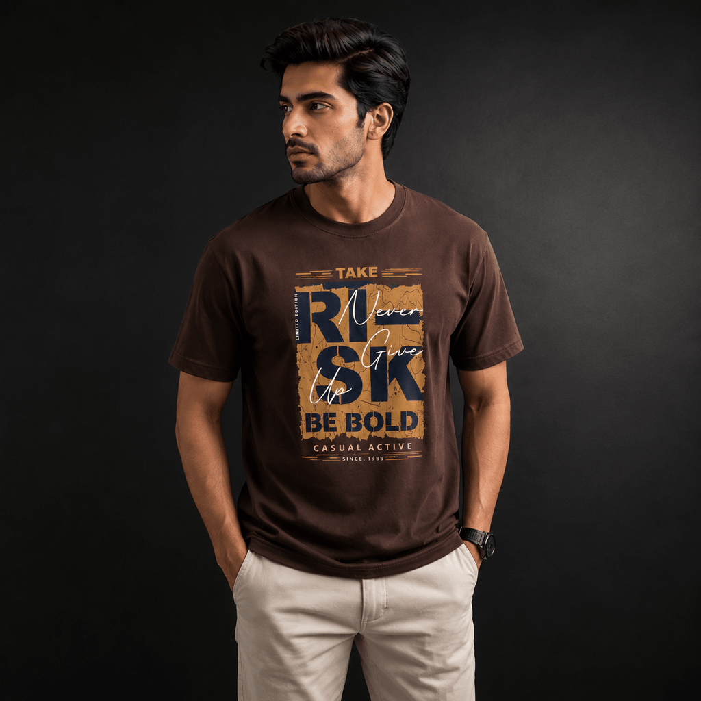 Take The Risk Premium Oversized Unisex Graphic T-Shirt | 240 GSM Cotton - DevilDrip.in