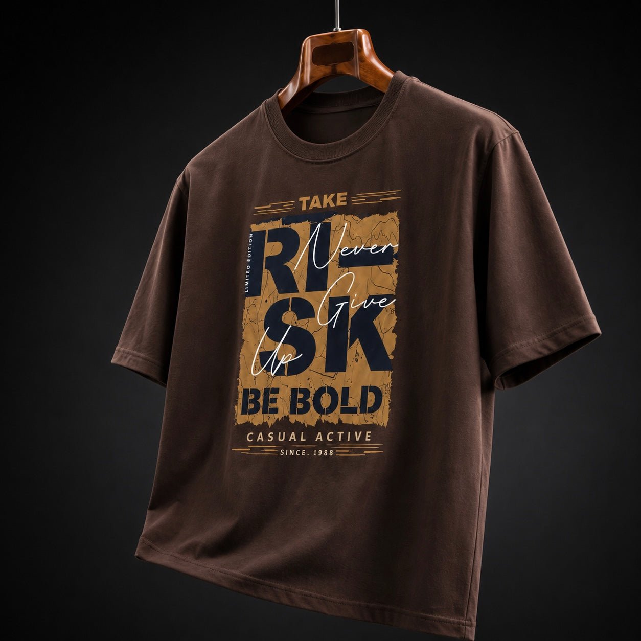 Take The Risk Premium Oversized Unisex Graphic T-Shirt | 240 GSM Cotton - DevilDrip.in