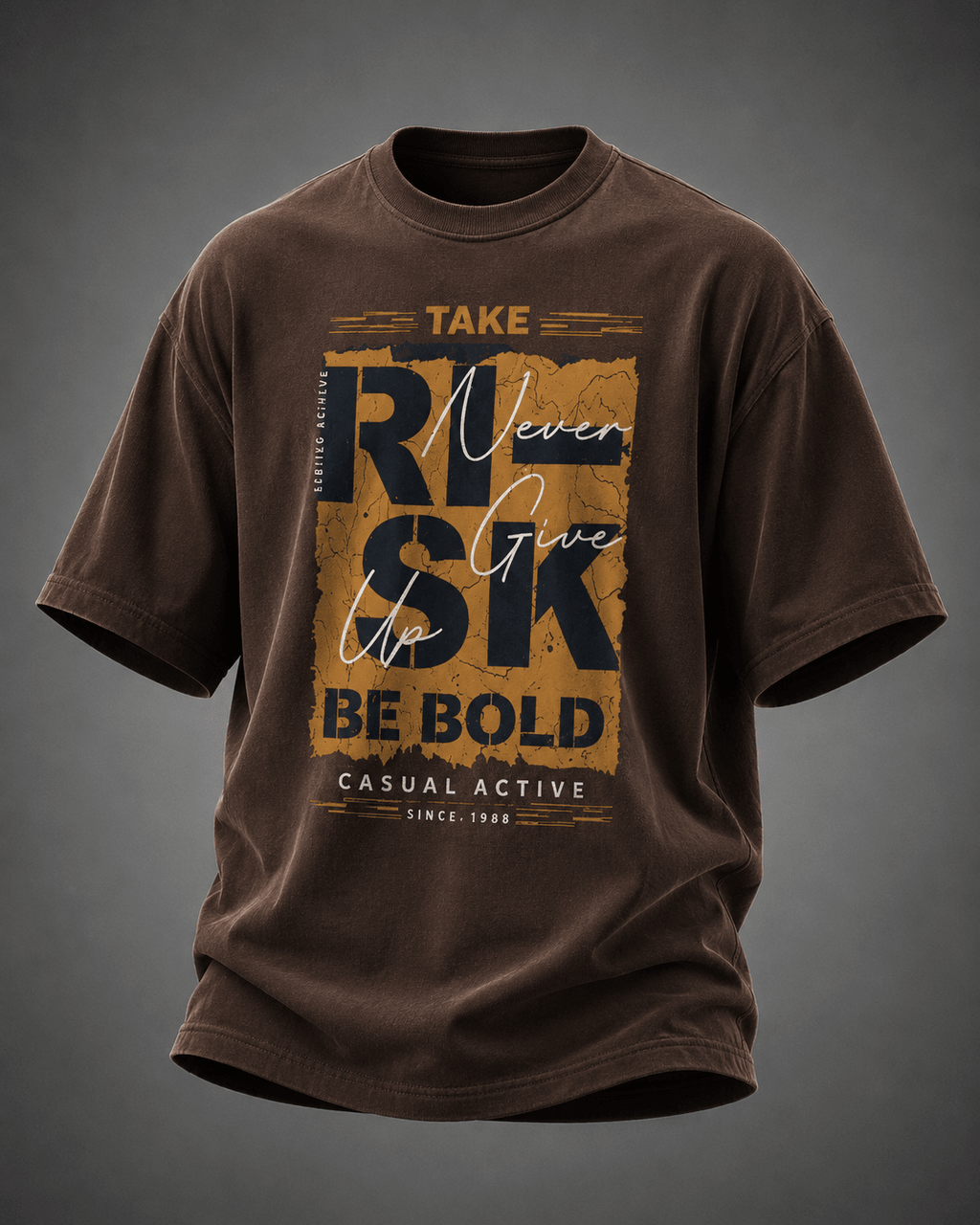 Take The Risk Premium Oversized Unisex Graphic T-Shirt | 240 GSM Cotton - DevilDrip.in