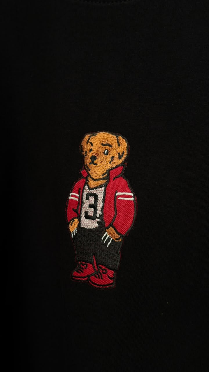 Teddy Bear Oversized T-Shirt – Black | 240 GSM Premium Cotton - DevilDrip.in