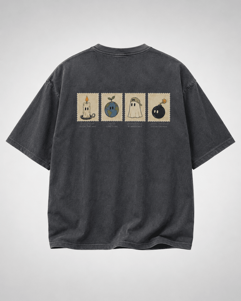 Vintage Washed Stamp Graphic T-Shirt - DevilDrip.in