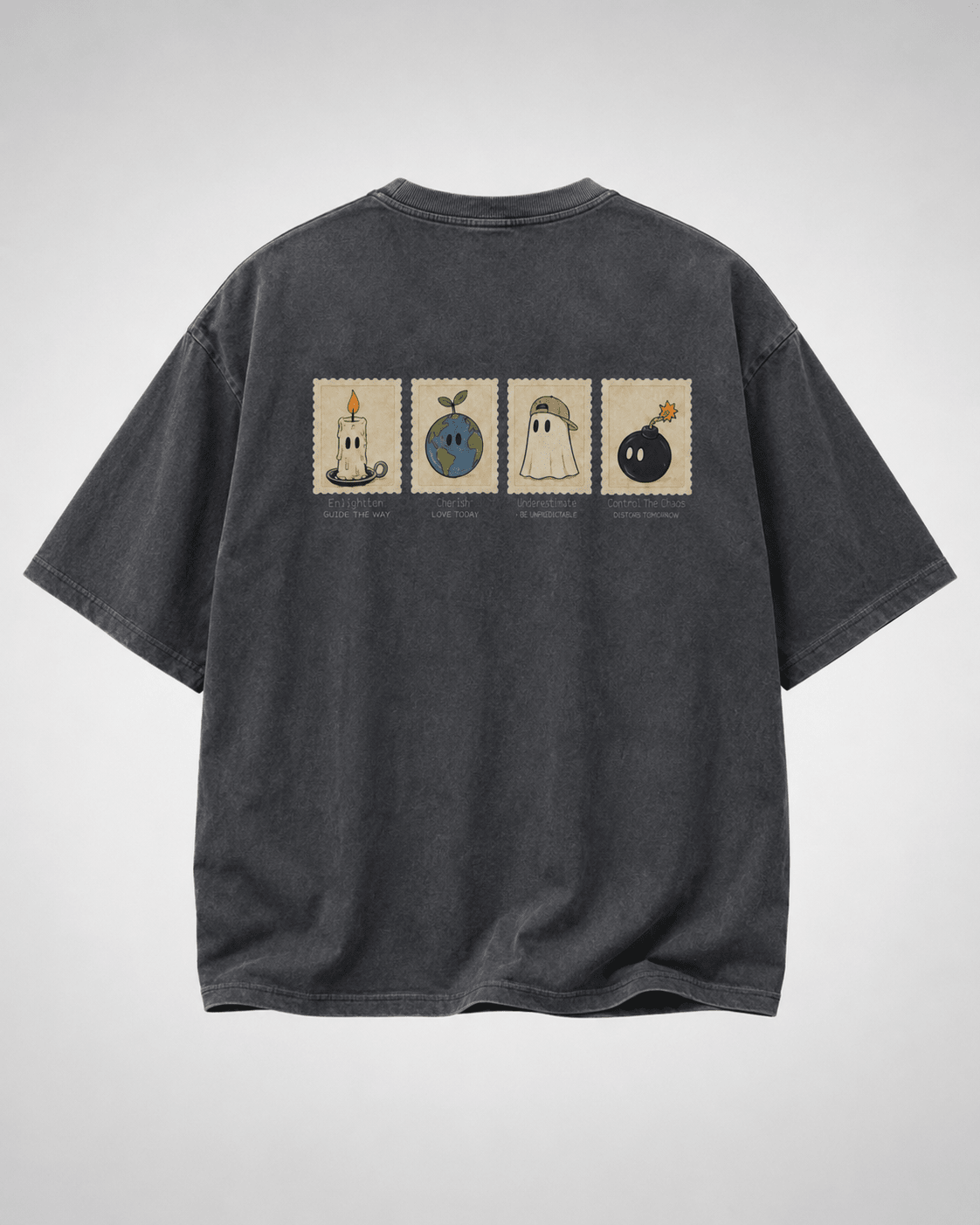 Vintage Washed Stamp Graphic T-Shirt - DevilDrip.in