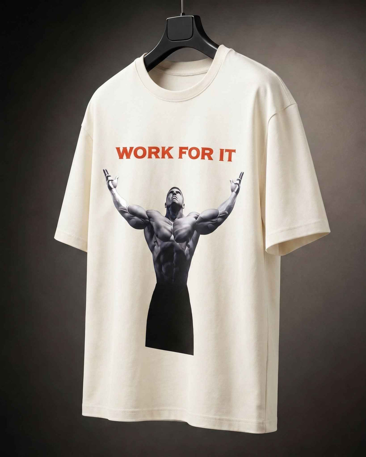 Work For It Premium Oversized Unisex Graphic Gym T-Shirt | 240 GSM Cotton