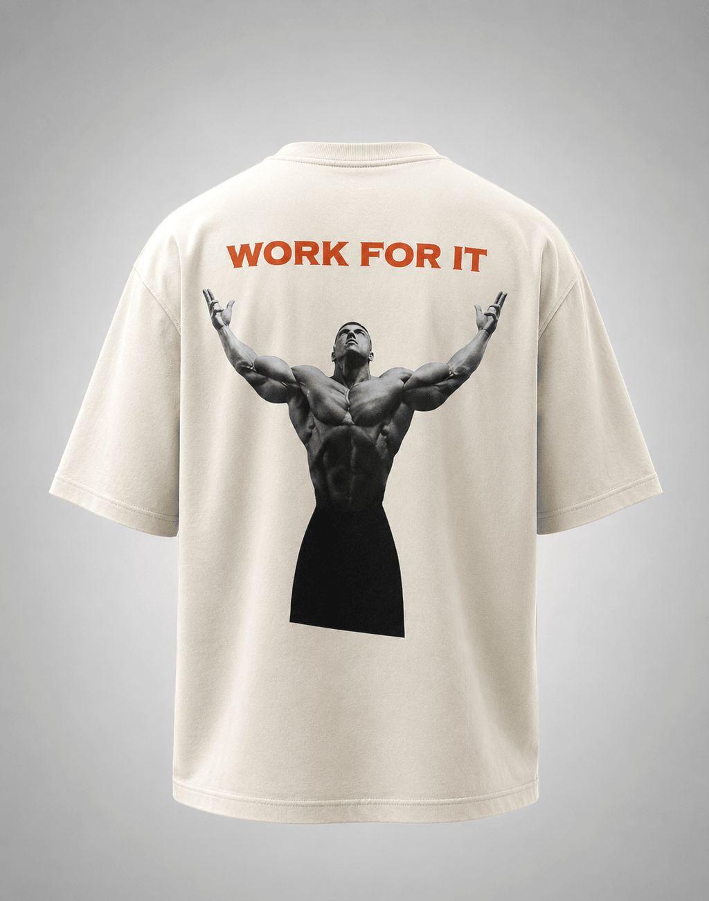 Work For It Premium Oversized Unisex Graphic Gym T-Shirt | 240 GSM Cotton - DevilDrip.in