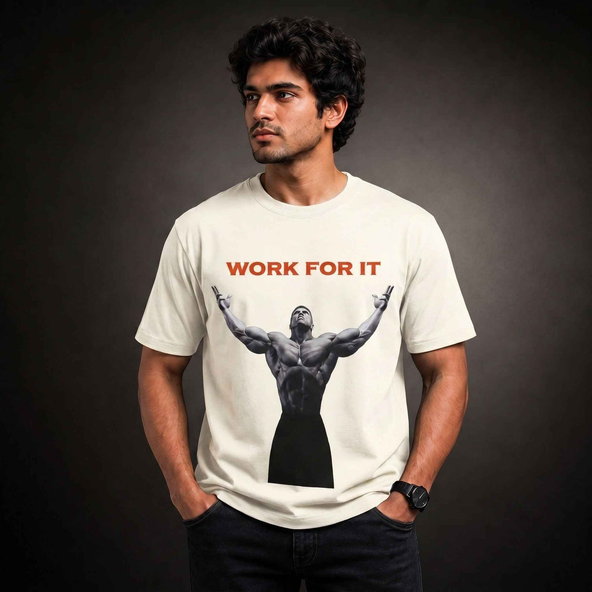 Work For It Premium Oversized Unisex Graphic Gym T-Shirt | 240 GSM Cotton