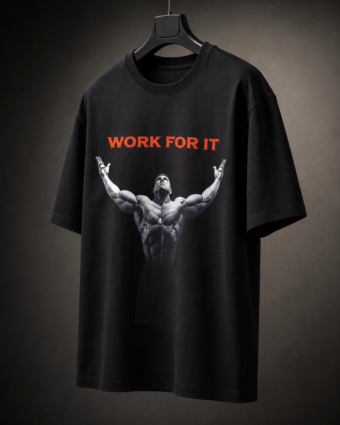 Work For It Premium Oversized Unisex Graphic Gym T-Shirt | 240 GSM Cotton - DevilDrip.in